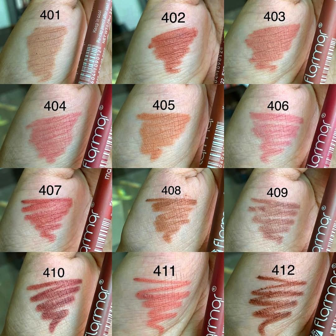 Flormar Waterproof Matte Color Lipstick Pencil Set with Sharpeners - 12 Pcs - BeauNoor