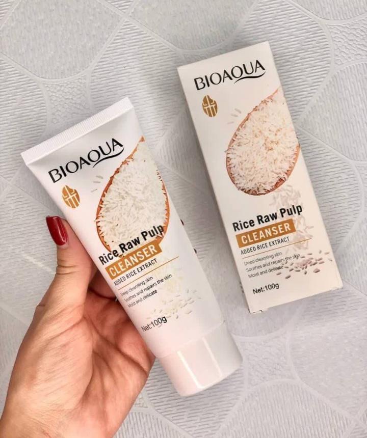 Bioaqua Rice Raw Pulp Cleanser 100g - Deep Cleansing for Pakistani Skin - BeauNoor