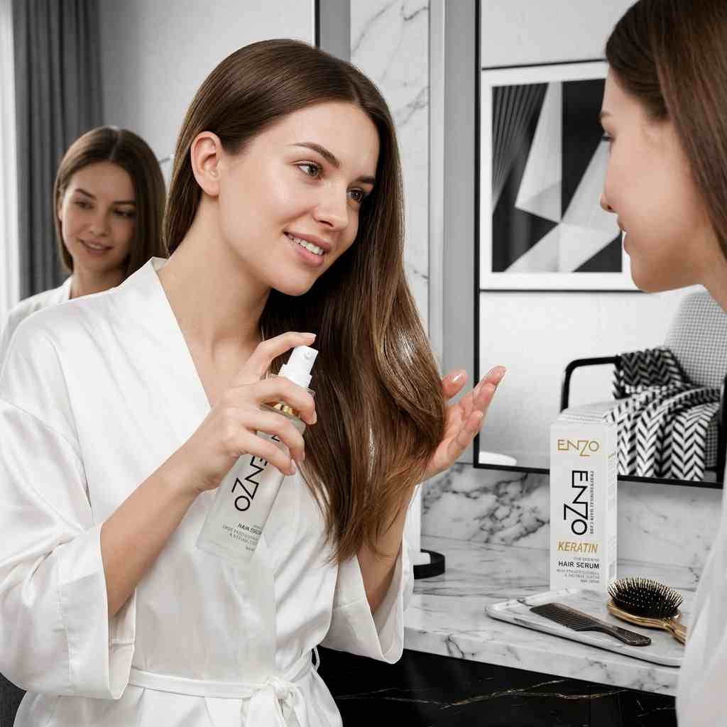 ENZO Keratin Hair Serum (100ml) - Anti Frizz & Softness | BeauNoor - BeauNoor