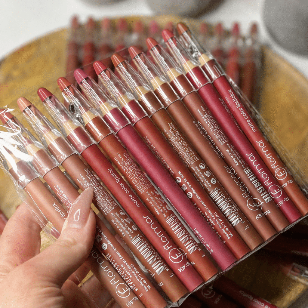 Flormar Waterproof Matte Color Lipstick Pencil Set with Sharpeners - 12 Pcs - BeauNoor