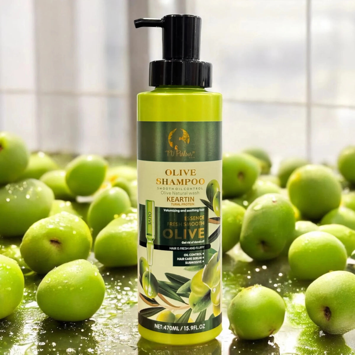 TV Parlour Olive Shampoo with Keratin - Oil & Dandruff Control - BeauNoor